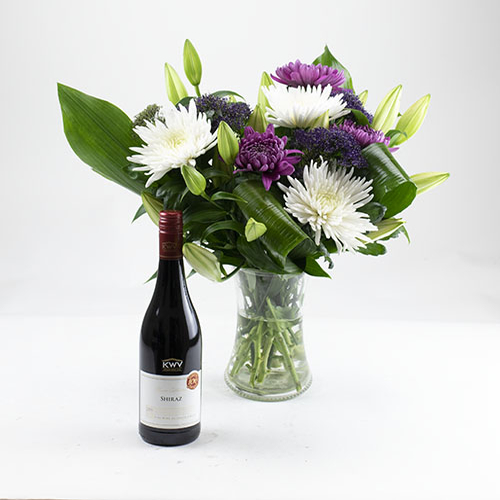 Seasonal Bouquet with Red Wine