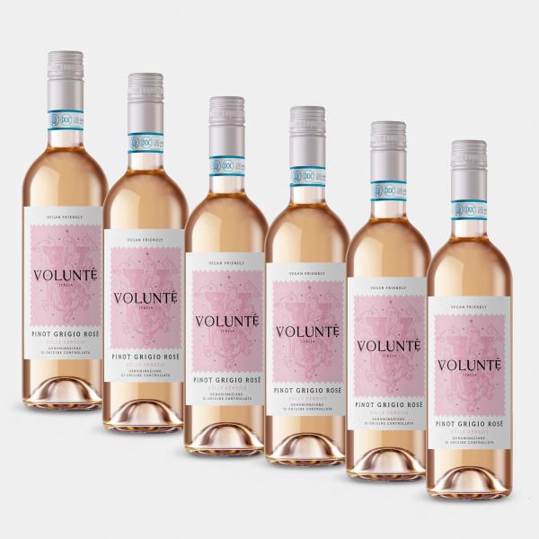 Volunte Pinot Grigio Blush Rose 6 Bottle Wine