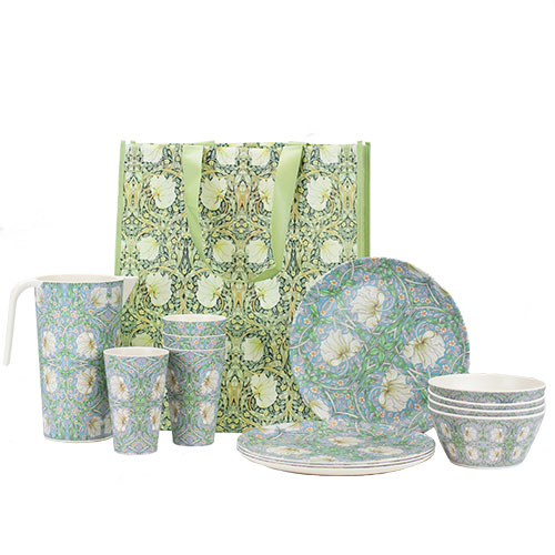 Pimpernel 4pc Bamboo Picnic Set with Shopper