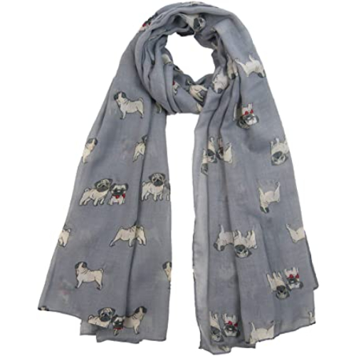 Pug Dog Printed Scarf