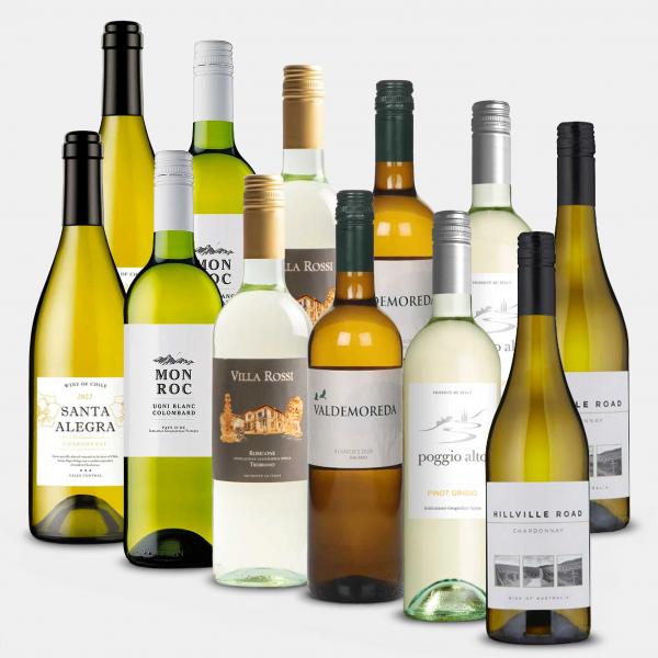 Silver White 12 Bottle Wine Case