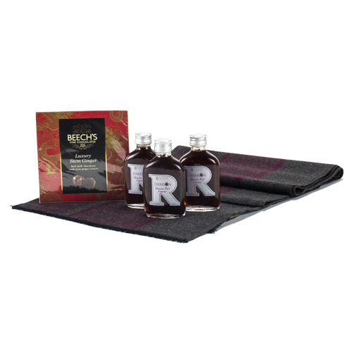 Scarf with Gin and Chocolate Gift Set