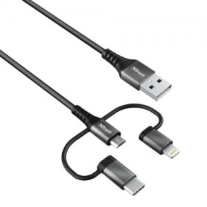 Trust 3 in 1 Charging Cable - Black