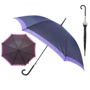 Ladies Cream Spotty Walking Auto Umbrella