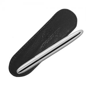 FisherSpace Bullet Pen Chrome with Black Leather Case