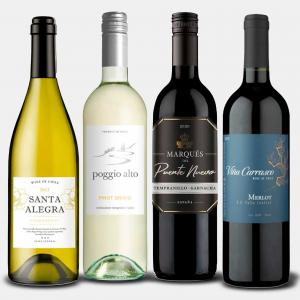 Silver Mixed Wine 4 Bottle Gift Pack