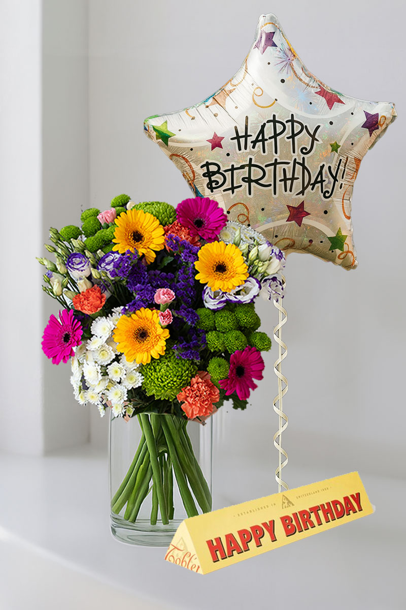 Happy Birthday Floral Gift Set